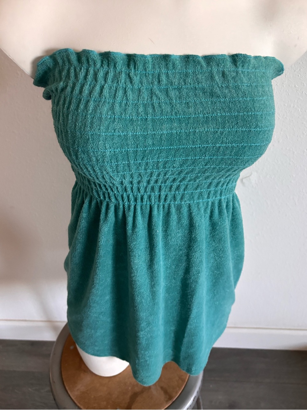 Y2K Vintage Teal Terry Cloth Tube Top